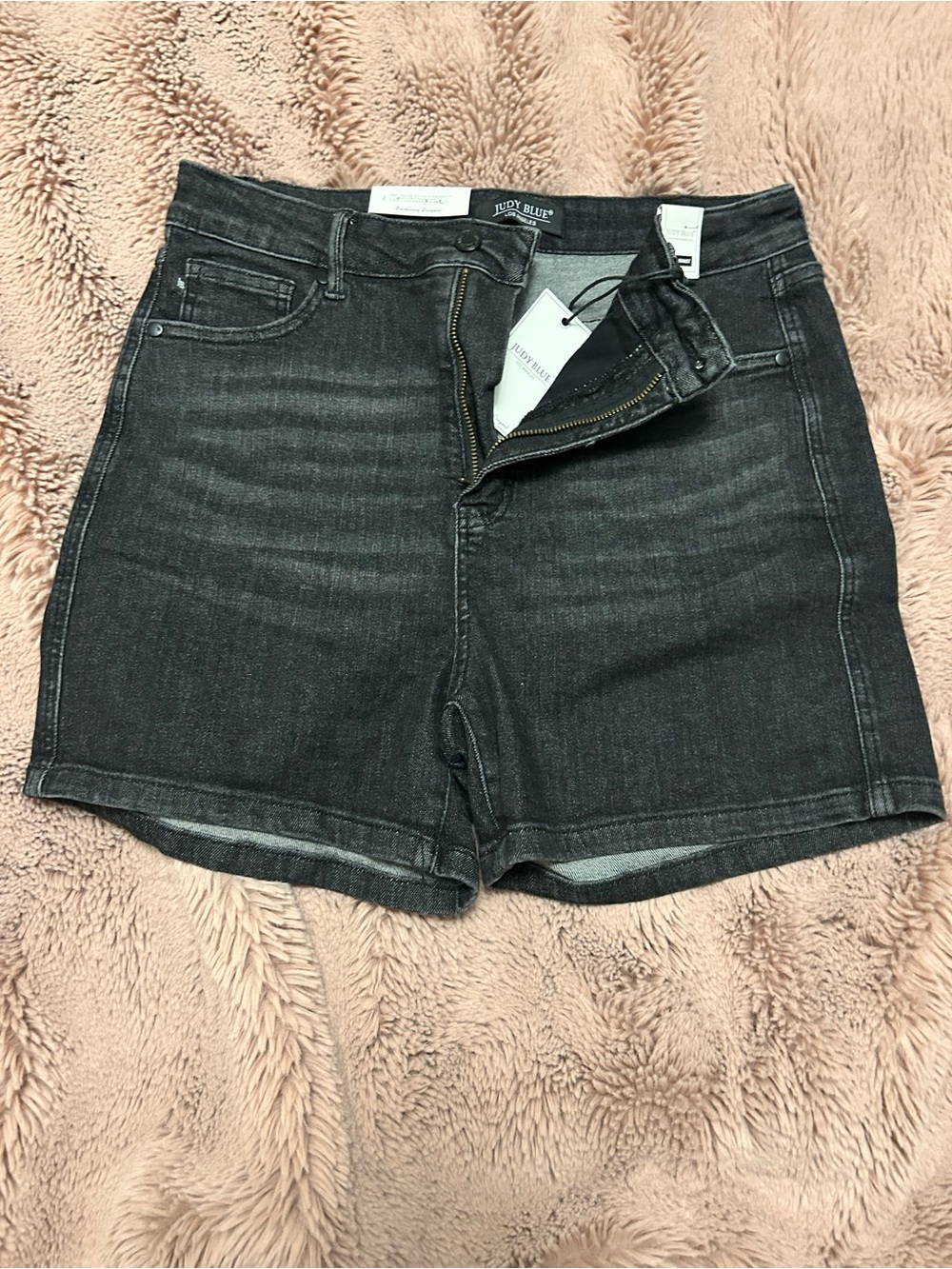 Judy Blue Washed Black High-Rise Denim Shorts